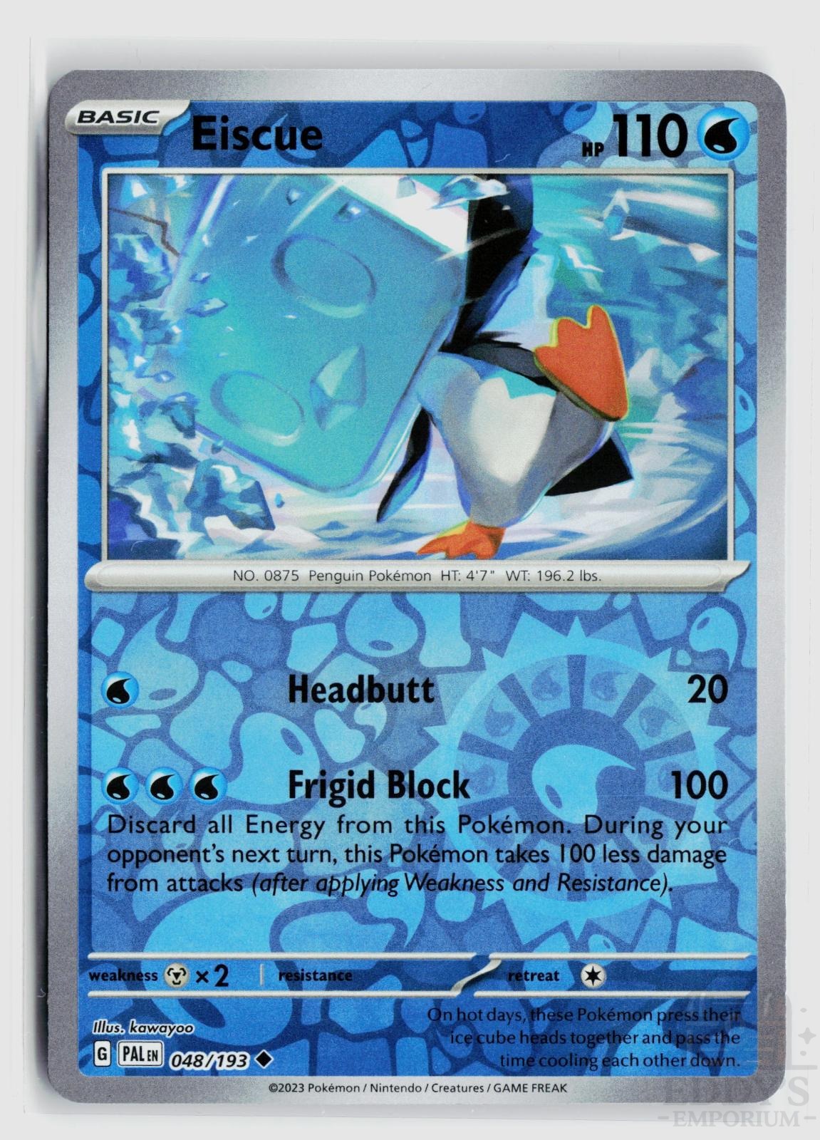 Eiscue 048/193 Paldea Evolved Pokemon Reverse Holo Uncommon NM