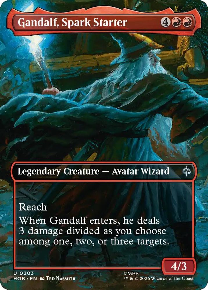 Gandalf, Spark Starter (Borderless) 203 The Hobbit Magic: The Gathering Uncommon