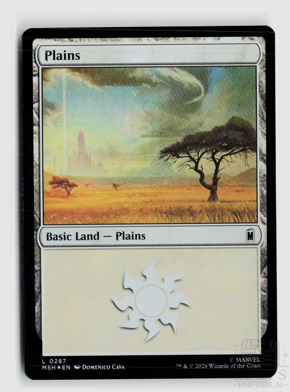 Plains (0287) 287 Marvel Super Heroes Magic: The Gathering Foil Land
