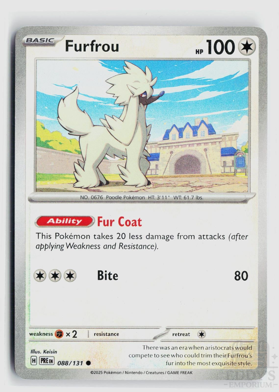 Furfrou (Poke Ball Pattern) 088/131 Prismatic Evolutions Pokemon Holo Common