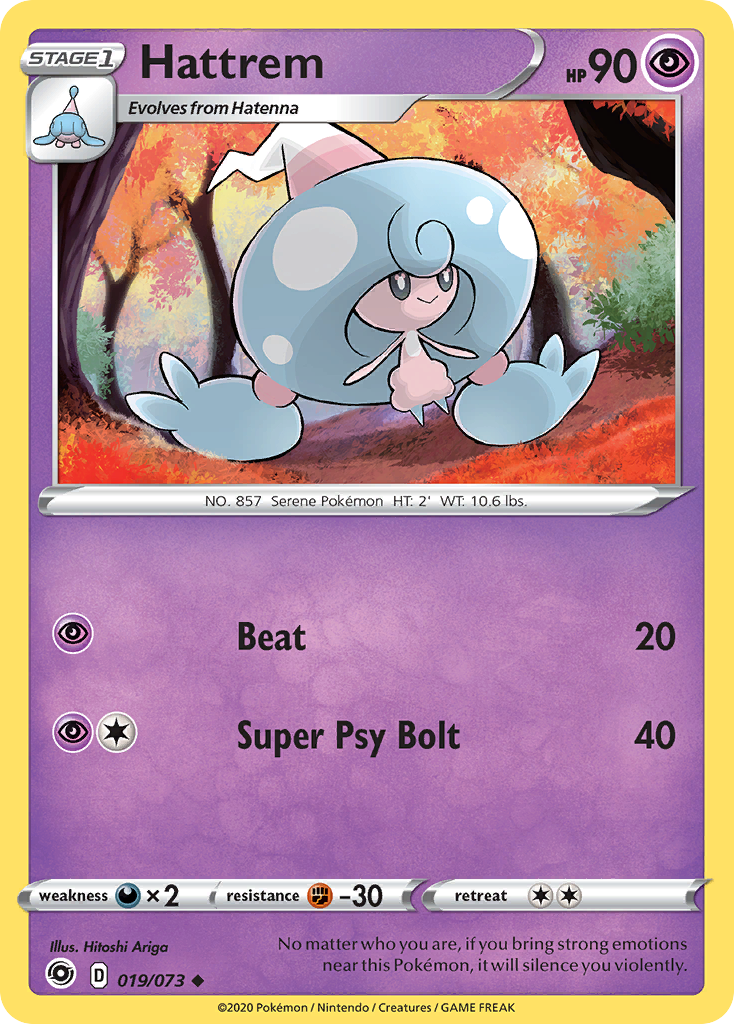 Hattrem 019/073 Champion's Path Pokemon Reverse Holo Uncommon NM