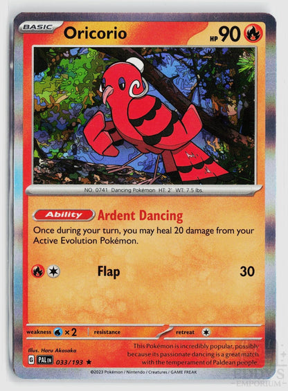 Oricorio 033/193 Paldea Evolved Pokemon Holo Rare NM