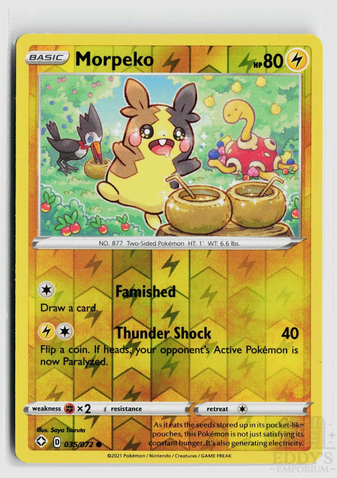 Morpeko 035/072 Shining Fates Pokemon Reverse Holo Common NM