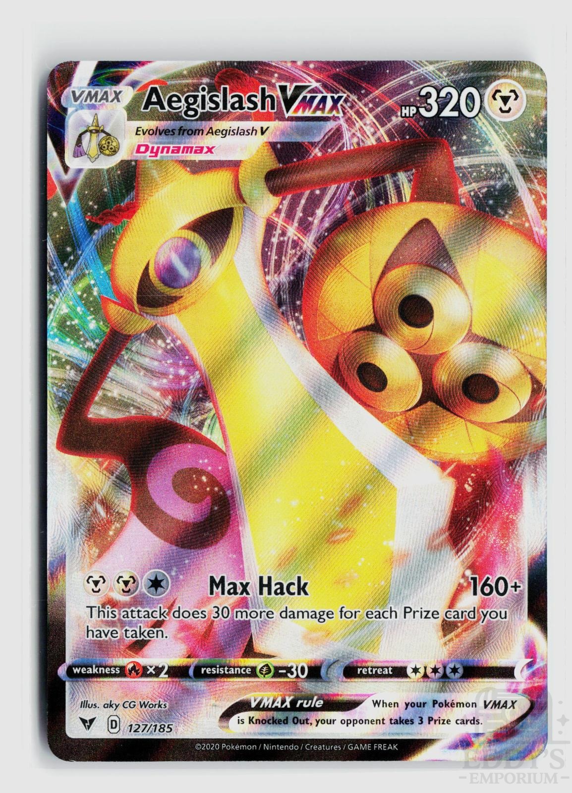 Aegislash VMAX 127/185 Vivid Voltage Pokemon Holo VMAX Rare