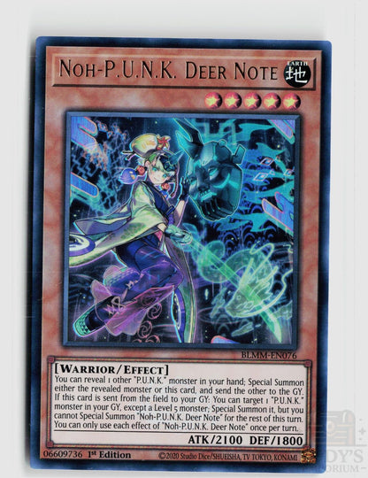 Noh-P.U.N.K. Deer Note BLMM-EN076 Battles of Legend: Monster Mayhem Yu-Gi-Oh 1st Edition NM