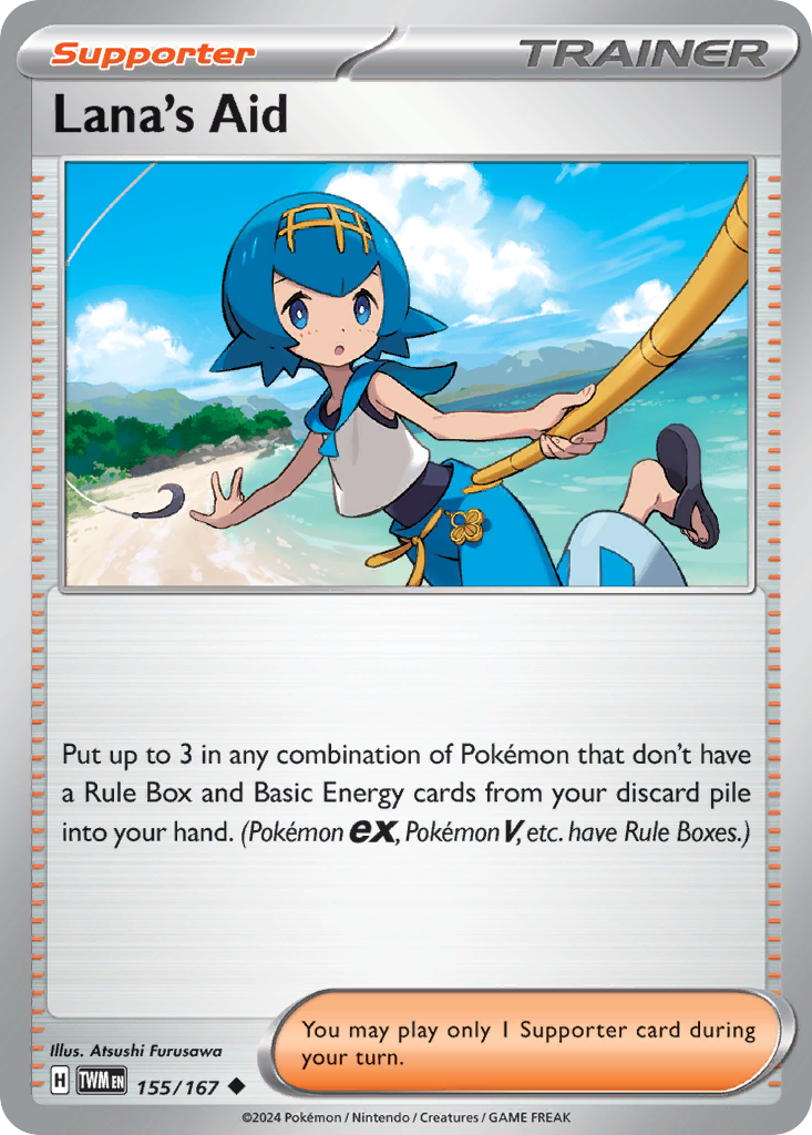 Lana's Aid 155/167 Twilight Masquerade Pokemon Reverse Holo Uncommon NM