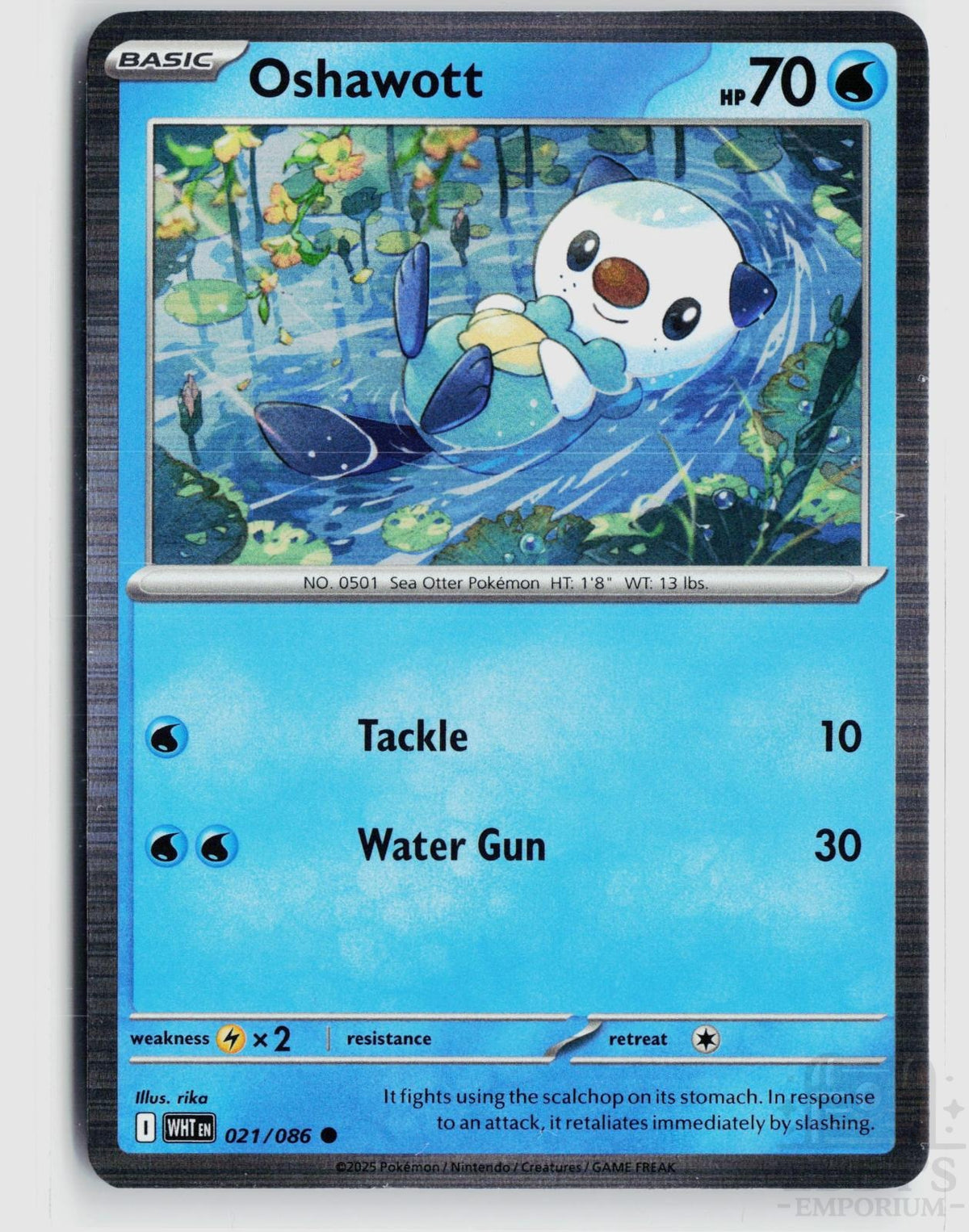 Oshawott 021/086 White Flare Pokemon Holo Common NM