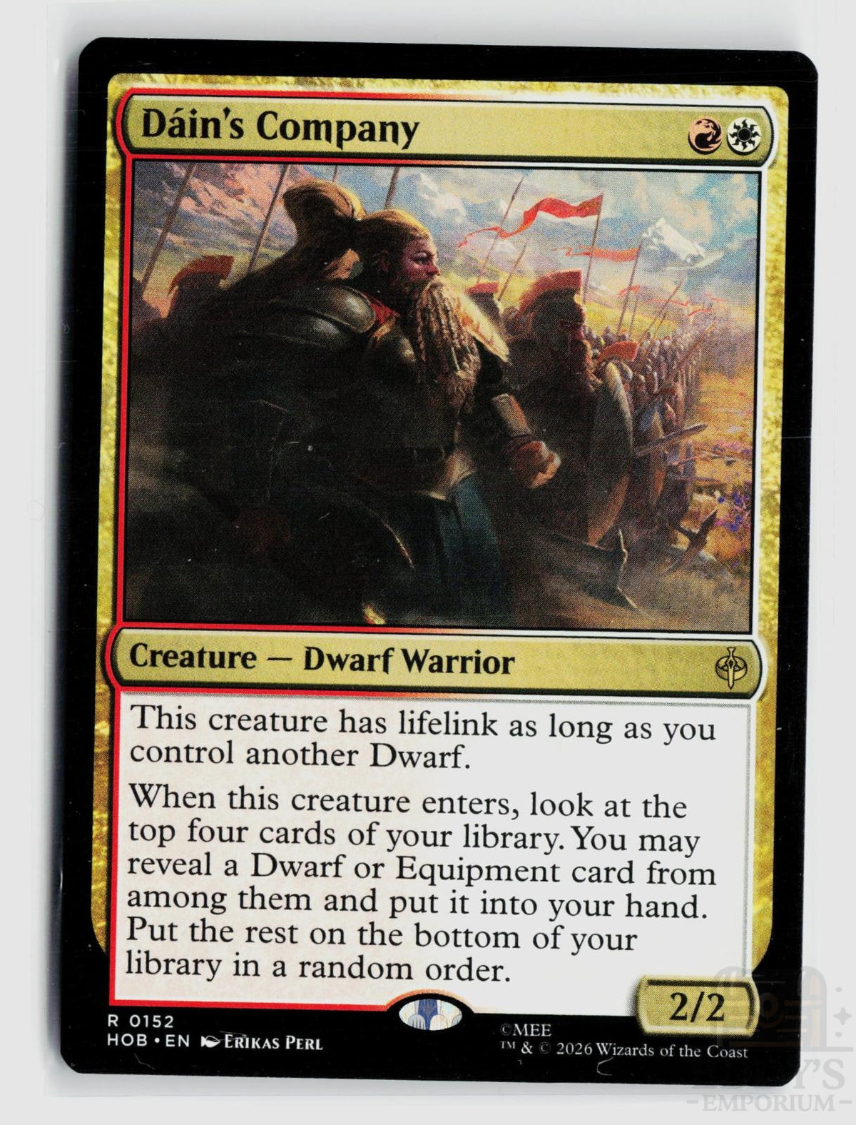 Dain's Company 152 The Hobbit Magic: The Gathering Rare