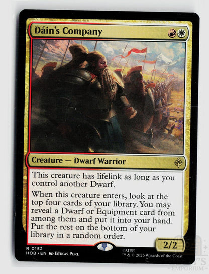 Dain's Company 152 The Hobbit Magic: The Gathering Rare