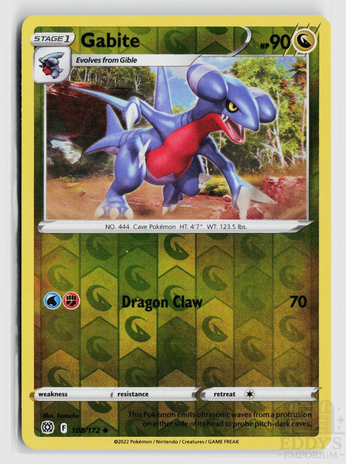 Gabite 108/172 Brilliant Stars Pokemon Reverse Holo Uncommon NM