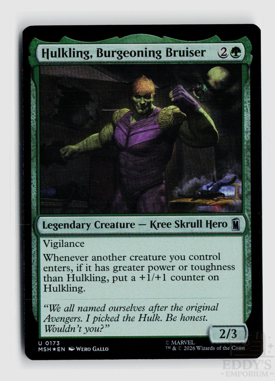 Hulkling, Burgeoning Bruiser 173 Marvel Super Heroes Magic: The Gathering Foil