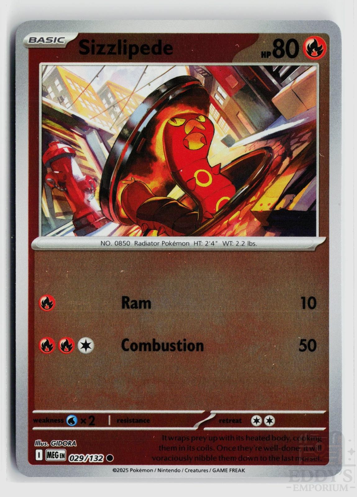 Sizzlipede 029/132 Mega Evolution Pokemon Reverse Holo Common NM