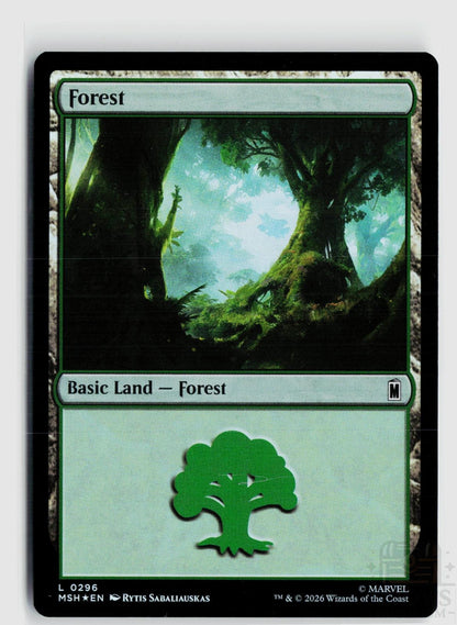 Forest (0296) 296 Marvel Super Heroes Magic: The Gathering Foil