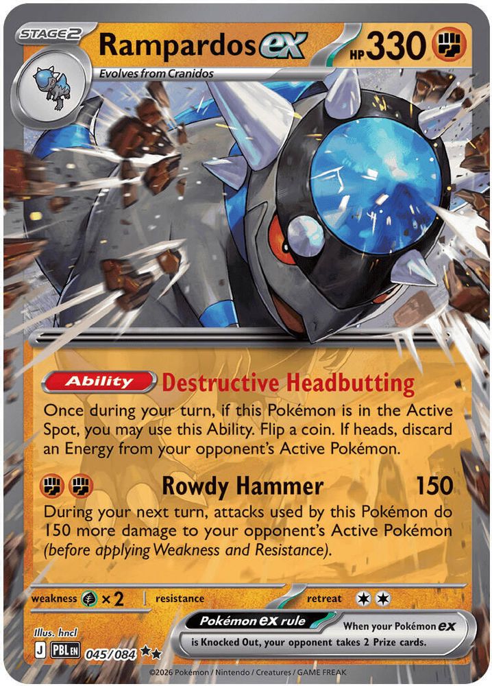 Rampardos ex 045/084 Pitch Black Pokemon Holo Double Rare