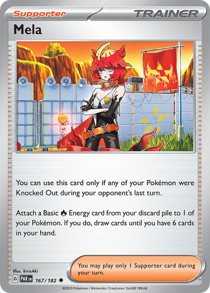 Mela 167/182 Paradox Rift Pokemon Reverse Holo Uncommon NM