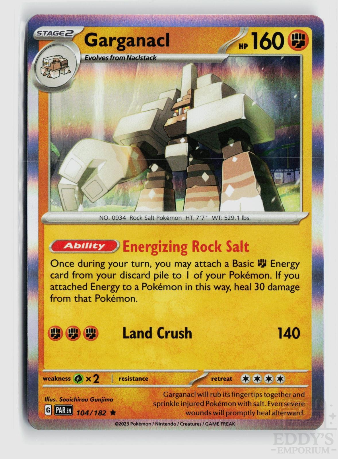 Garganacl 104/182 Paradox Rift Pokemon Holo Rare NM