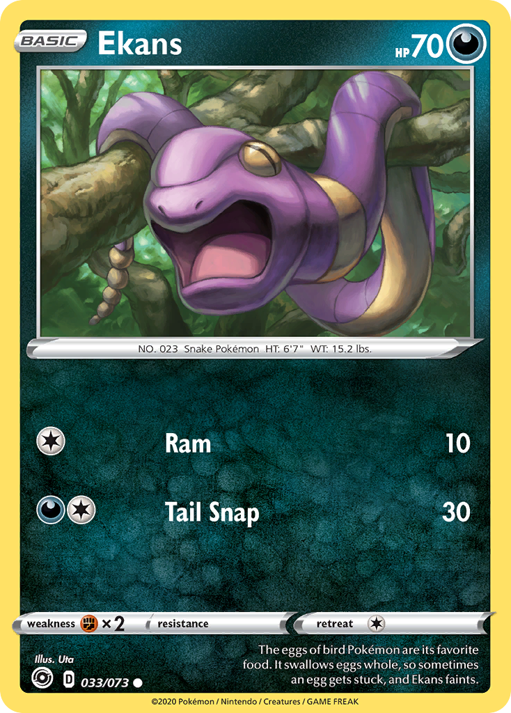 Ekans 033/073 Champion's Path Pokemon Reverse Holo Common NM