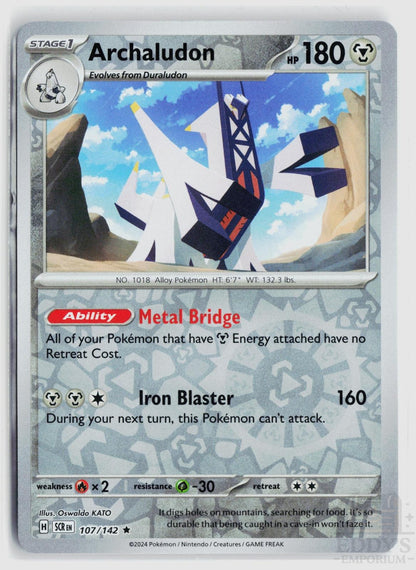 Archaludon 107/142 Stellar Crown Pokemon Reverse Holo Rare NM