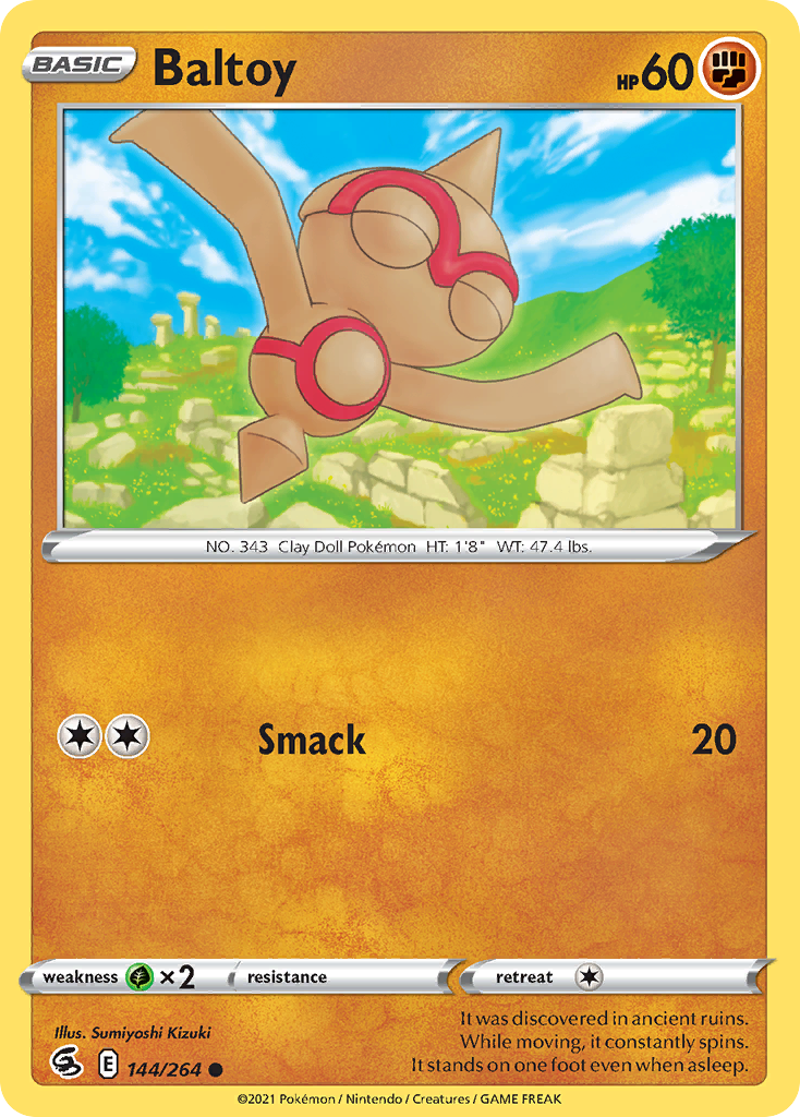 Baltoy 144/264 Fusion Strike Pokemon Reverse Holo Common NM