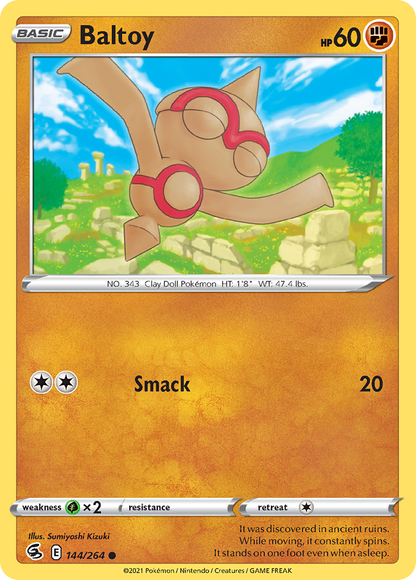 Baltoy 144/264 Fusion Strike Pokemon Reverse Holo Common NM