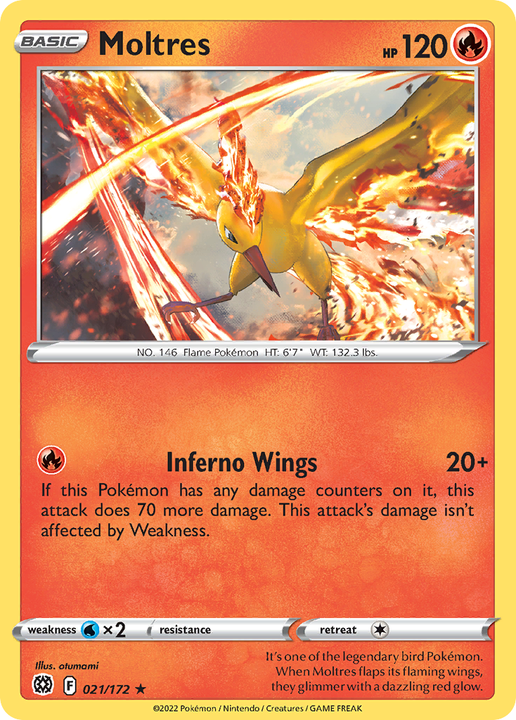 Moltres 021/172 Brilliant Stars Pokemon Holo Rare NM