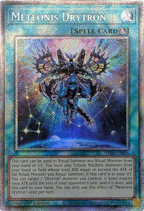 Meteonis Drytron (Platinum Secret Rare) RA04-EN096 Quarter Century Stampede Yu-Gi-Oh 1st Edition NM