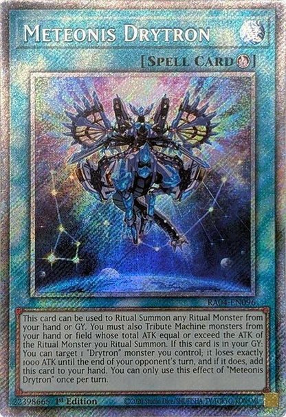 Meteonis Drytron (Platinum Secret Rare) RA04-EN096 Quarter Century Stampede Yu-Gi-Oh 1st Edition NM