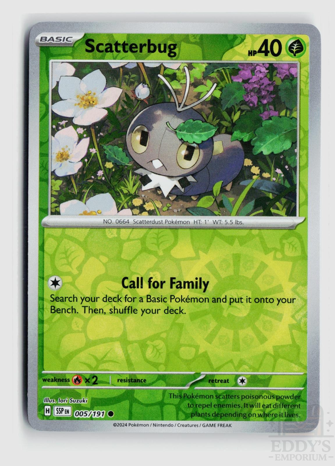 Scatterbug 005/191 Surging Sparks Pokemon Reverse Holo Common NM