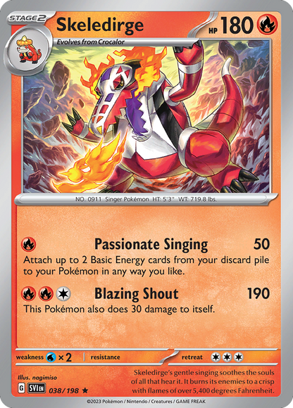 Skeledirge 038/198 Scarlet & Violet Pokemon Holo Rare NM