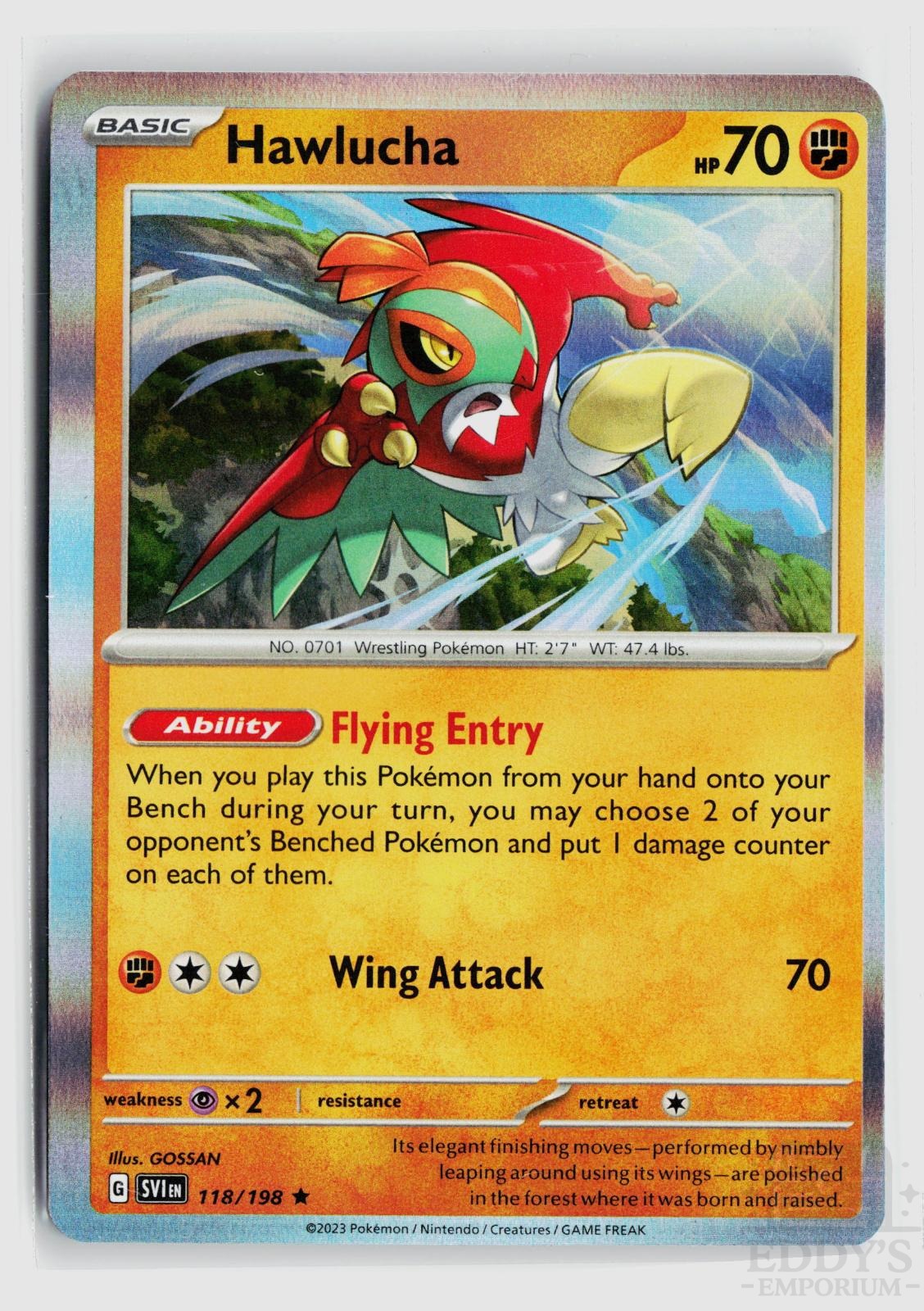 Hawlucha 118/198 Scarlet & Violet Pokemon Holo Rare NM