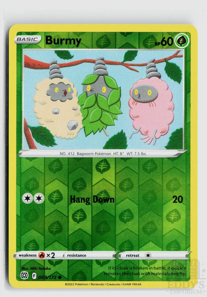 Burmy 009/172 Brilliant Stars Pokemon Reverse Holo Common NM