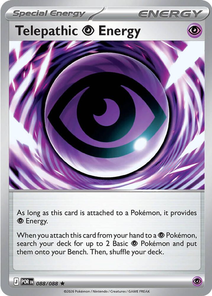 Telepathic Psychic Energy 088/088 Perfect Order Pokemon Holo