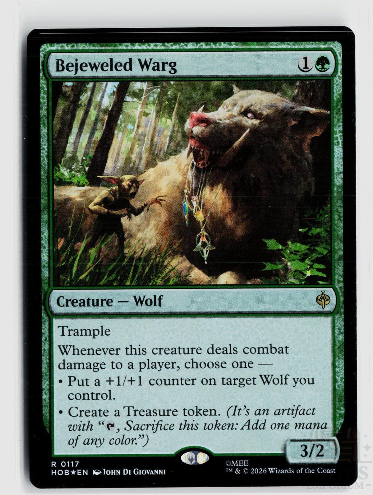 Bejeweled Warg 117 The Hobbit Magic: The Gathering Foil Rare