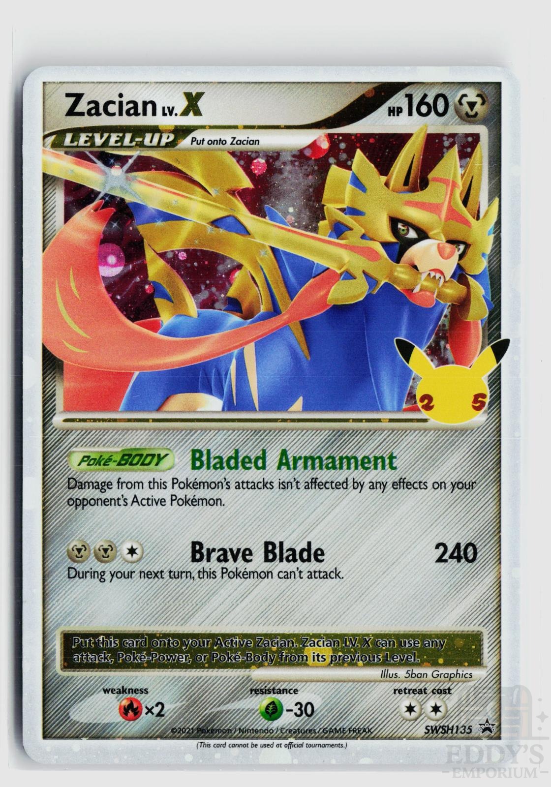 Zacian LV. X SWSH135 Sword & Shield Promo Pokemon Holo Promo