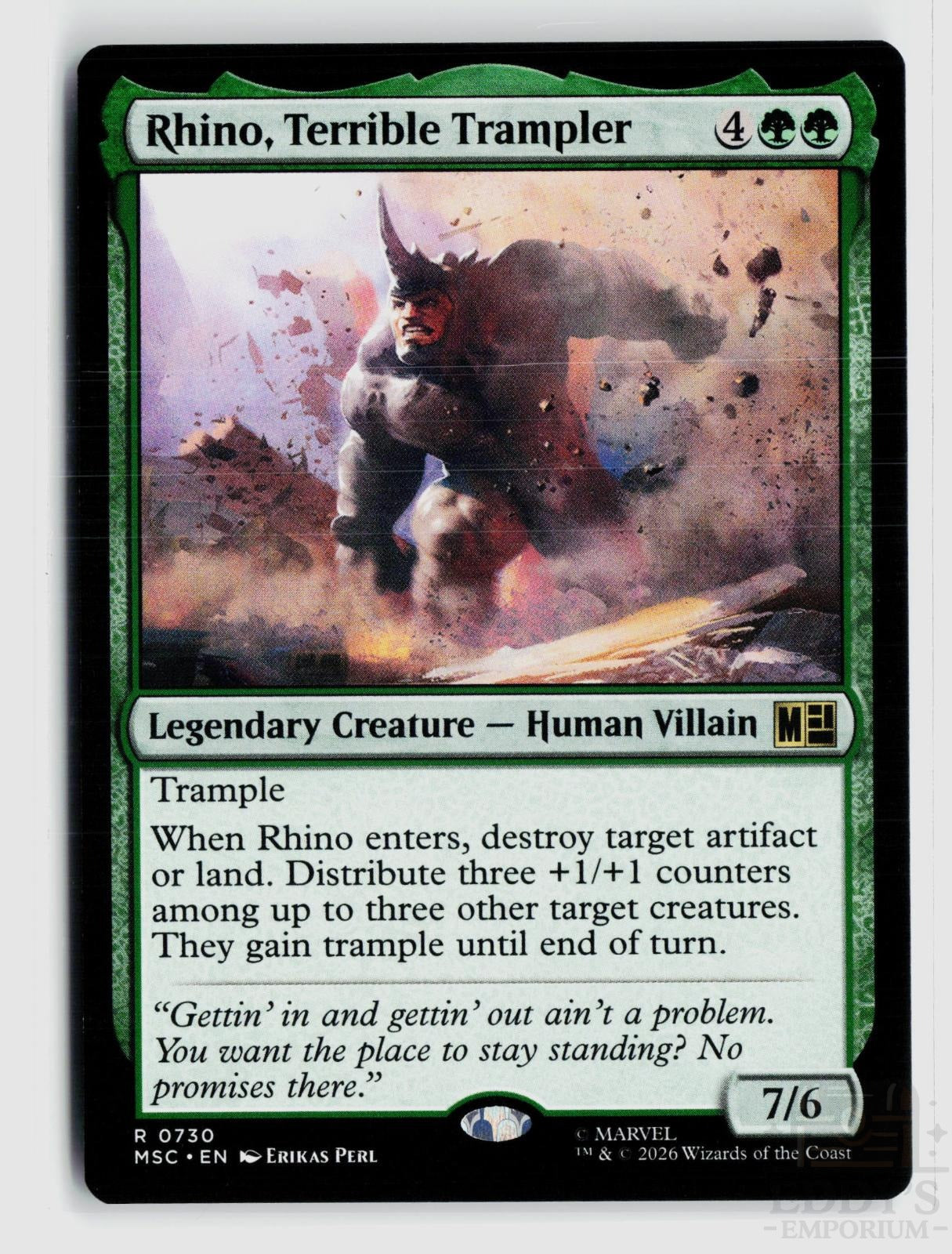 Rhino, Terrible Trampler 730 Commander: Marvel Super Heroes Magic: The Gathering