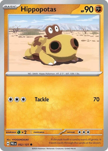 Hippopotas 052/131 Prismatic Evolutions Pokemon Reverse Holo Common NM