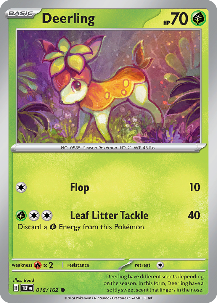 Deerling 016/162 Temporal Forces Pokemon Reverse Holo Common NM