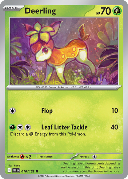 Deerling 016/162 Temporal Forces Pokemon Reverse Holo Common NM