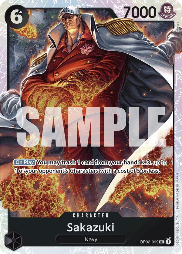 Sakazuki (Reprint) OP02-099 Premium Booster -The Best- One Piece Foil Super Rare