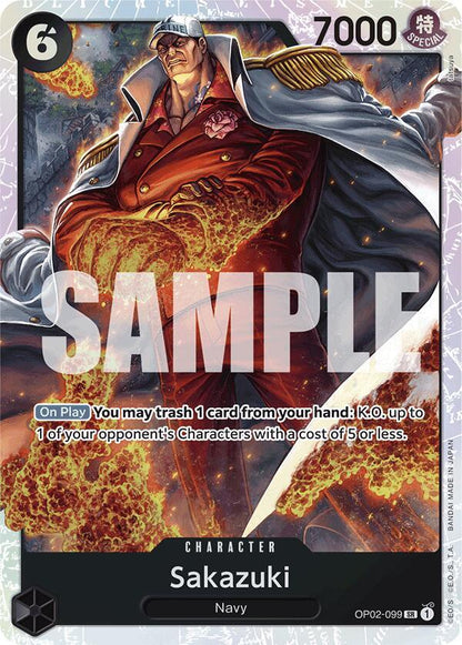 Sakazuki (Reprint) OP02-099 Premium Booster -The Best- One Piece Foil Super Rare