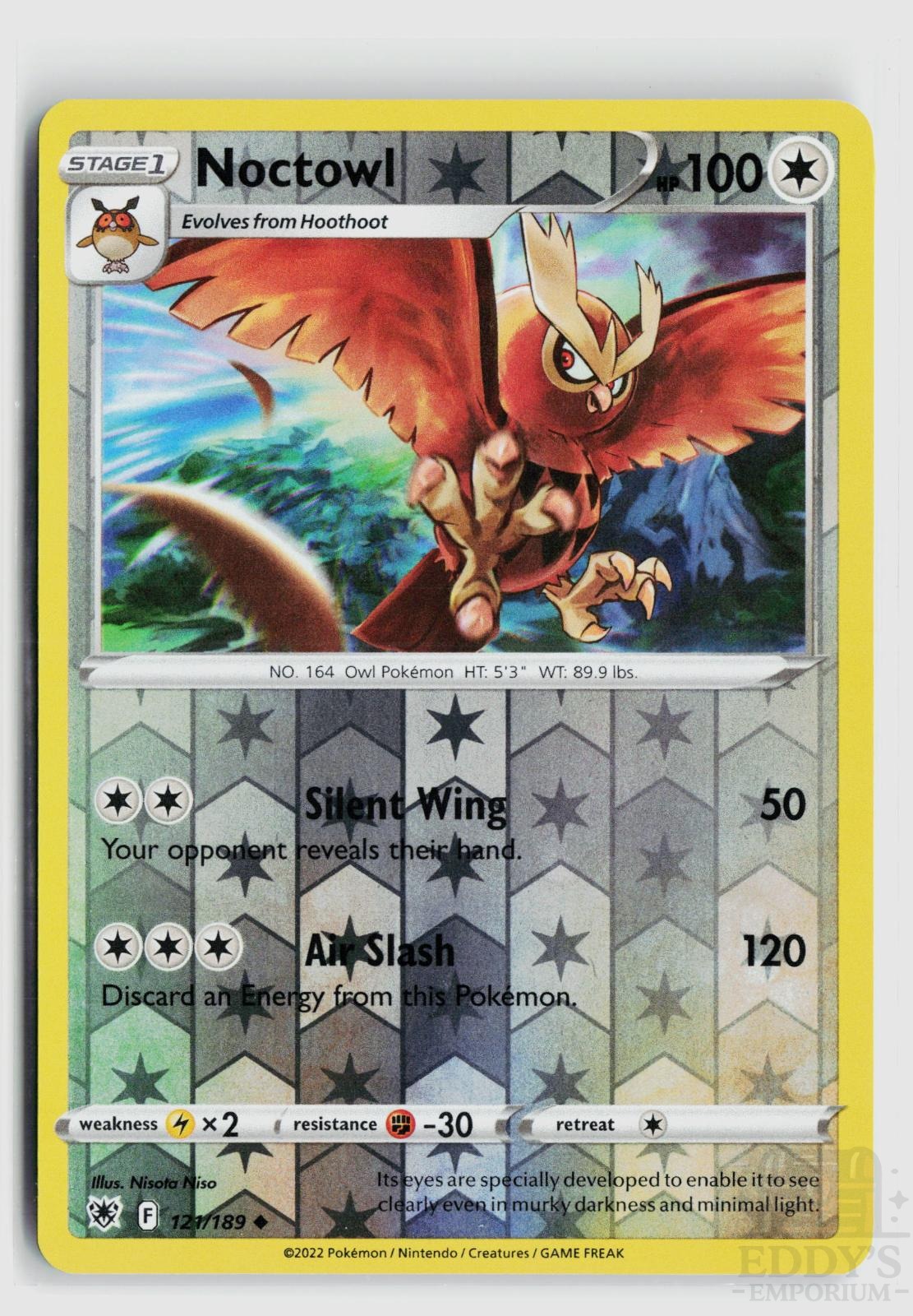 Noctowl 121/189 Astral Radiance Pokemon Reverse Holo Uncommon NM