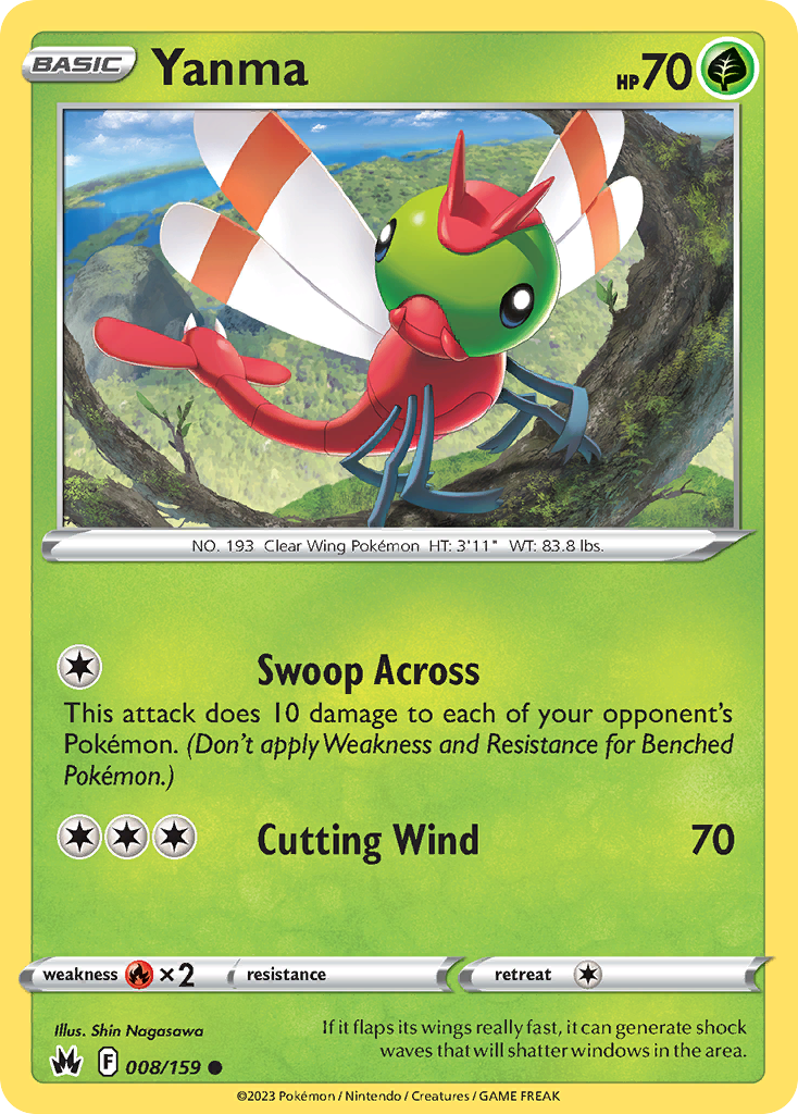 Yanma 008/159 Crown Zenith Pokemon Reverse Holo