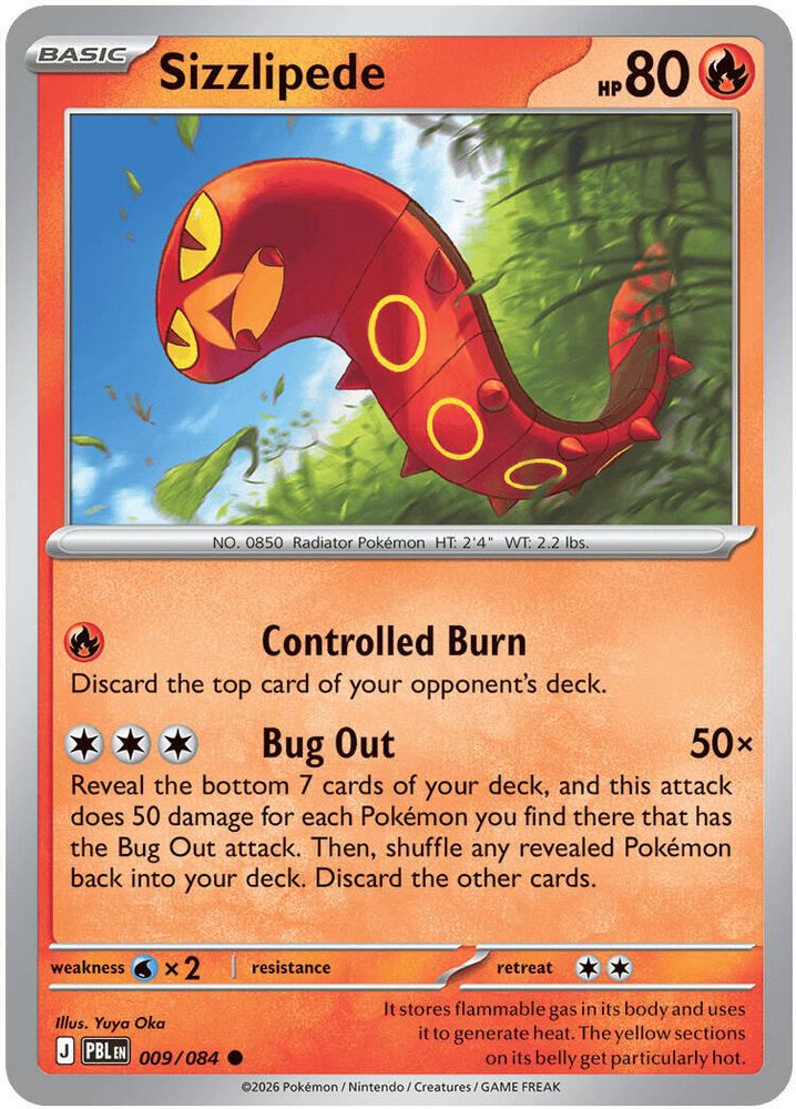Sizzlipede 009/084 Pitch Black Pokemon Reverse Holo