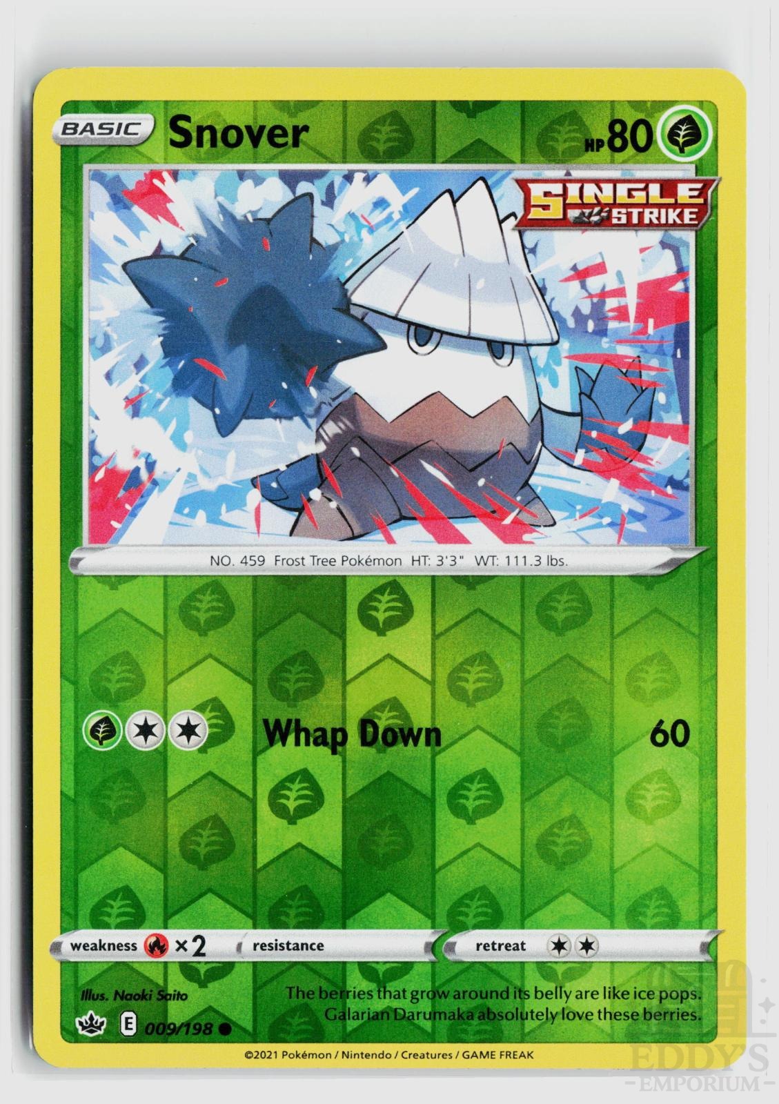 Snover 009/198 Chilling Reign Pokemon Reverse Holo Common NM