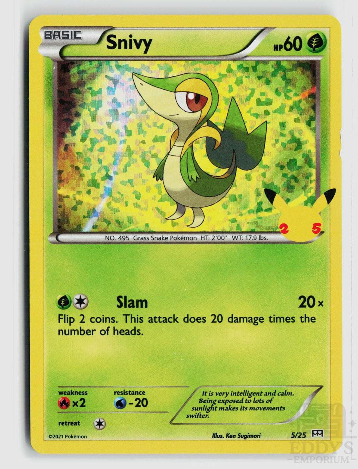 Snivy 005/025 McDonald's 25th Anniversary Promos Pokemon Holo Promo