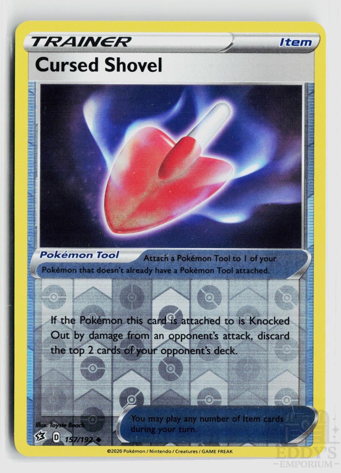Cursed Shovel 157/192 Rebel Clash Pokemon Reverse Holo Uncommon NM