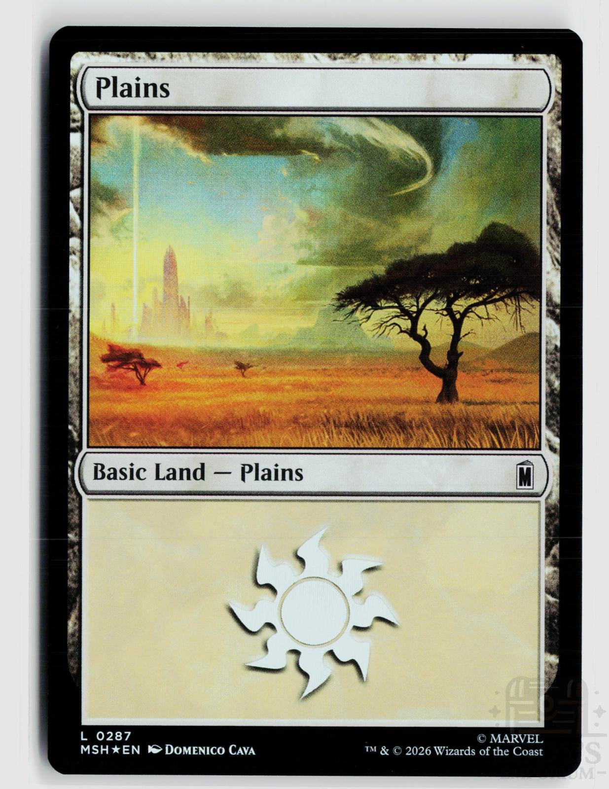 Plains (0287) 287 Marvel Super Heroes Magic: The Gathering Foil