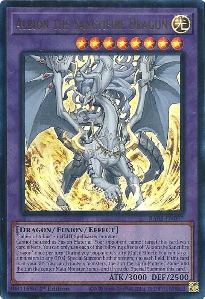 Albion the Sanctifire Dragon (Ultra Rare) RA05-EN037 Rarity Collection 5 Yu-Gi-Oh 1st Edition NM