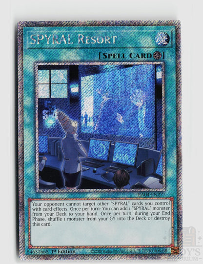 SPYRAL Resort (Platinum Secret Rare) RA04-EN277 Quarter Century Stampede Yu-Gi-Oh 1st Edition NM