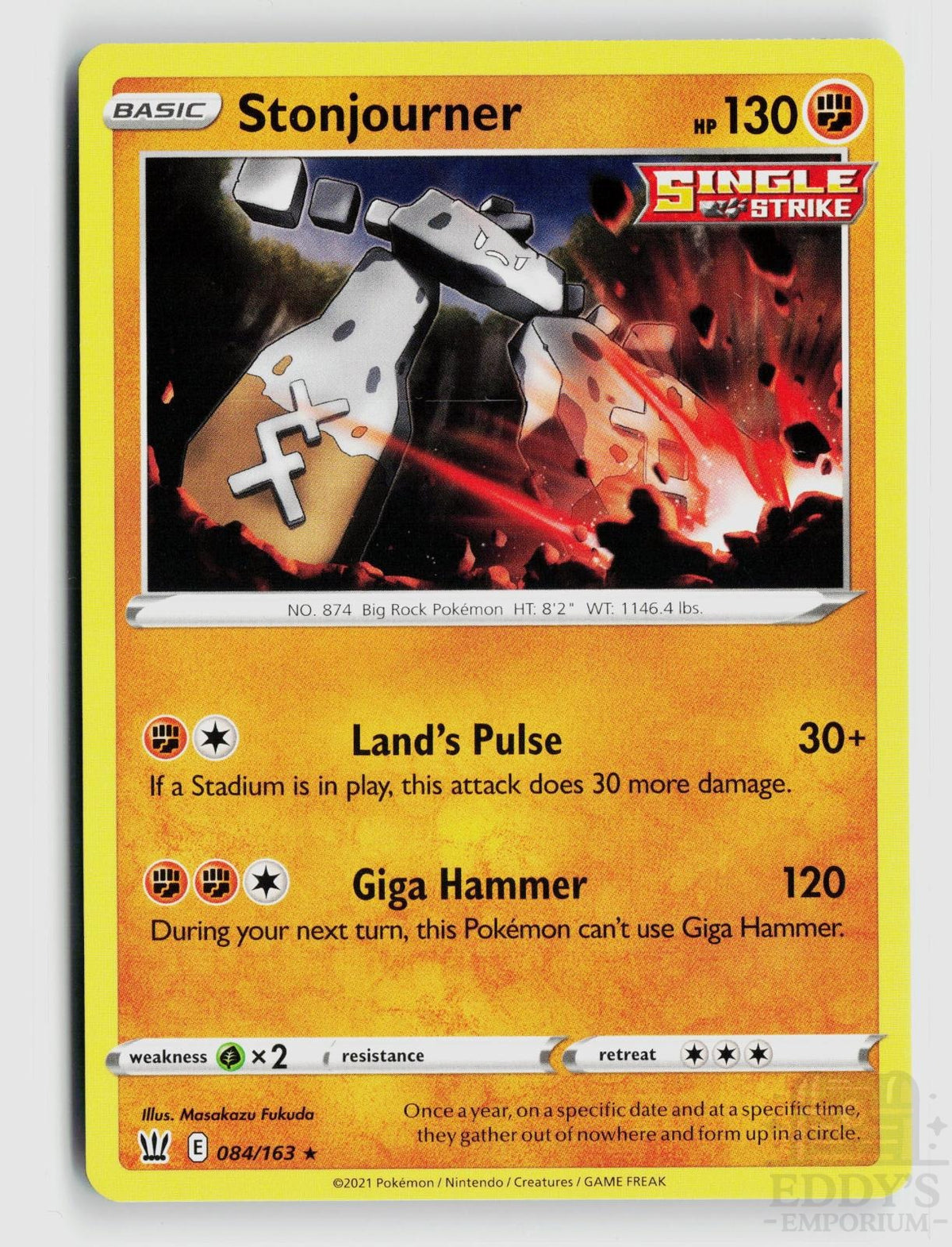 Stonjourner 084/163 Battle Styles Pokemon Rare NM